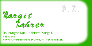 margit kahrer business card